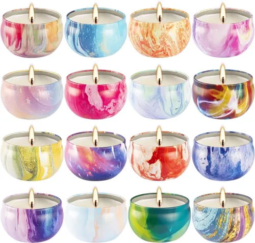 Miniatura 23 de YOROXRG Juego de 12 velas perfumadas de cera de soja, velas de lata de viaje para el hogar, 3.05 onzas para mamá para Navidad, cumpleaños, Acción