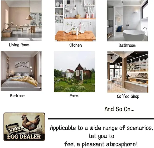 Miniatura 2 de Smilelife Funny Chicken Gifts Relax Local Egg Dealer - Letrero de lata para el hogar, granja, gallinero, casa de campo, Kicthen decoración