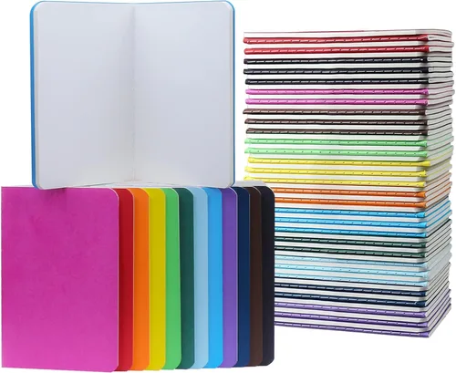 Paquete de 60 Mini Cuadernos de 3.5 x 5.5 Pulgadas, Mini Diarios Blocs de Notas para Niños, Juego de Cuadernos de Bolsillo Pequeño, 12 Colores Para