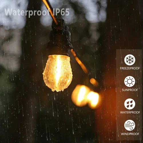 Miniatura 4 de Bombillas LED S14 de repuesto, Bombillas LED S14 irrompibles e impermeables de 1 W, luces de cadena para exteriores, bombillas LED Edison de base