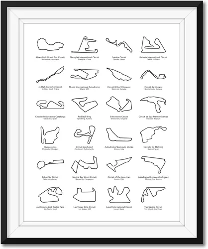 Miniatura 8 de Custom Car Posters Póster de pista de carreras de Fórmula 2026, diseño de circuitos destinados a los fanáticos de las carreras de Fórmula de regalo