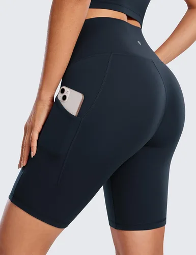 Miniatura 2 de CRZ YOGA Women's Butterluxe Biker Shorts 8 Inches - High Waisted Side Pockets Workout Yoga Volleyball Buttery Soft