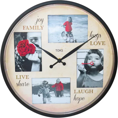 Miniatura 6 de Lily's Home Reloj de pared vintage de cocina francesa, fabricado con un hermoso diseño envejecido e ilustración de la hora del té francés