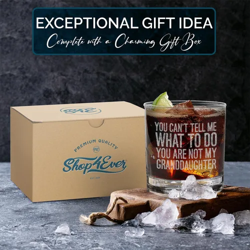 Miniatura 6 de shop4ever Vaso de whisky grabado con texto en inglés "You Can't Tell Me What To Do You Are Not My Granddaughter - Regalo para el Día del Padre