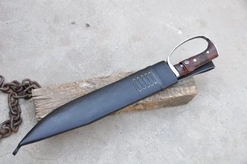 Miniatura 6 de Cuchillo Machete D-Guard de 18 pulgadas - Cuchillo Machete - Machete de Cuchilla Hecho a Mano - Equilibrio Templado Agua - Listo para usar