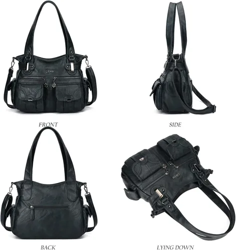 Miniatura 5 de KL928 - Bolsas grandes y bolsos de mano para mujeres con múltiples bolsillos, suaves, piel sintética y estilo hobo
