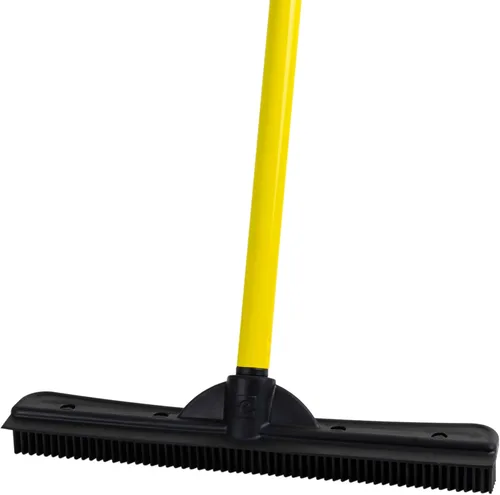 FURemover Escoba de goma original para pelo de mascota con escoba, con mango telescópico de 58 pulgadas para alfombras, azulejos y madera dura