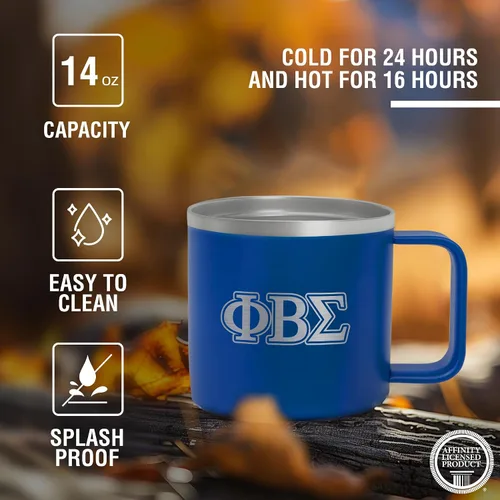 Miniatura 4 de BBGreek Phi Beta Sigma Fraternity Paraphernalia – Vendedor Oficial – Taza de café aislada de 14 oz – Letras griegas – Escudo