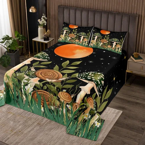 Miniatura 6 de Erosebridal Juego de colcha de teñido anudado arcoíris, juego de ropa de cama bohemio de calavera de la muerte, juego de ropa de cama tamaño King