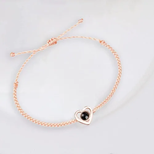 Miniatura 2 de JINLIN Pulseras de proyección personalizadas, pulseras de fotos personalizadas para mujeres y hombres, pulsera con texto en inglés "I Love You