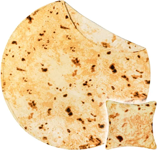 Miniatura 28 de Bnuitland - Manta graciosa de 72 pulgadas con diseño de pizza y funda para almohada (45×45 cm), 300 GSM, manta gigante de doble cara, novedosa