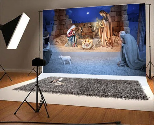 Miniatura 2 de Yeele Telón de fondo de 7 x 5 pies para fotografía de pesebre de pesebre de nacimiento, para niños, adultos, fotomatón de vinilo