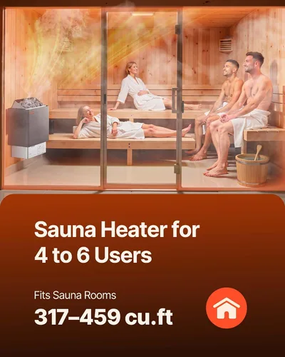 Miniatura 3 de VEVOR - Calefactor de sauna, estufa eléctrica de 9 kW, 220 V, calefactor de baño de vapor con controlador digital externo, temporizador de 3 h