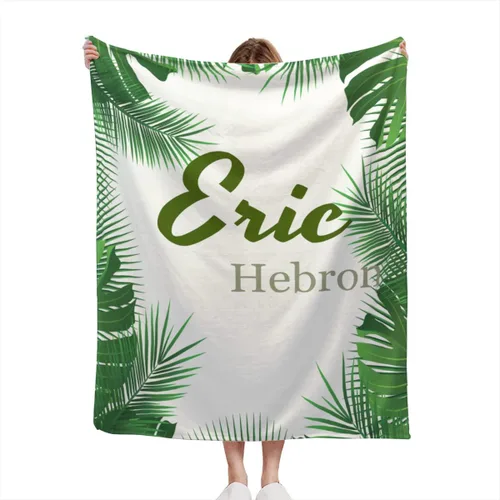 Mantas de bebé personalizadas con nombre, mantas de bebé personalizadas para niñas y niños, manta suave con nombre para niños, regalos Tropical