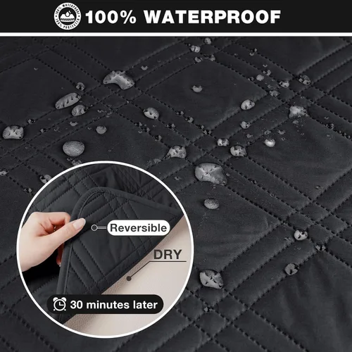 Miniatura 3 de TAOCOCO Fundas de Sofá Seccional 100% Impermeables en Forma de L, Fundas de Sofá de 3 Piezas, Funda de Chaise Lounge para Mascotas y Niños, Fundas