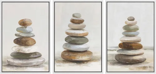 Miniatura 23 de SIGNWIN Lienzo enmarcado para pared, juego de arte de collage de hojas transparentes en blanco y negro, ilustraciones de naturaleza silvestre, arte