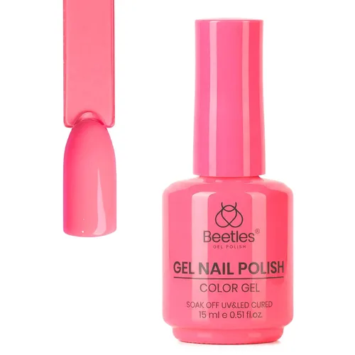 Miniatura 326 de Beetles - Esmalte de uñas de gel rosa claro, 0.5 fl oz, color rosa bebé, esmalte de gel que se absorbe con luz UV LED, arte de uñas de verano, salón