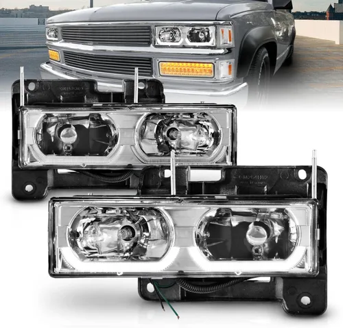 Miniatura 14 de AmeriLite - Juego de faros LED tipo C para Chevy C/K Tahoe Suburban SUV de tamaño completo, Blazer, GMC Yukon - Lado del pasajero y del conductor