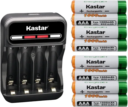 Miniatura 7 de Kastar AAAJ 1.2V 1000mAh Ni-MH Batería CMH4 Cargador USB inteligente compatible con batería de radio bidireccional Uniden GMR2838-2CK, ratones