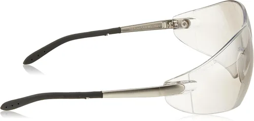 Miniatura 3 de MCR Safety Gafas de seguridad S2119 Blackjack con patillas de metal cromado y lente de espejo transparente para interiores y exteriores