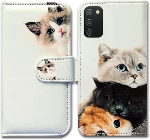 Miniatura 21 de Bcov Funda para Galaxy A03S, diseño de mariposas azules, flores, rosa, de cuero, con tapa para teléfono, con ranura para tarjetas, soporte