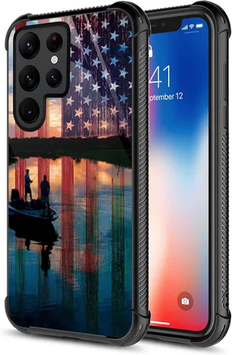 Miniatura 400 de CARLOCA Funda compatible con Samsung Galaxy S22 Ultra, diseño gráfico de Star Howling Wolfs Samsung Galaxy S22 Ultra, diseño gráfico, a prueba