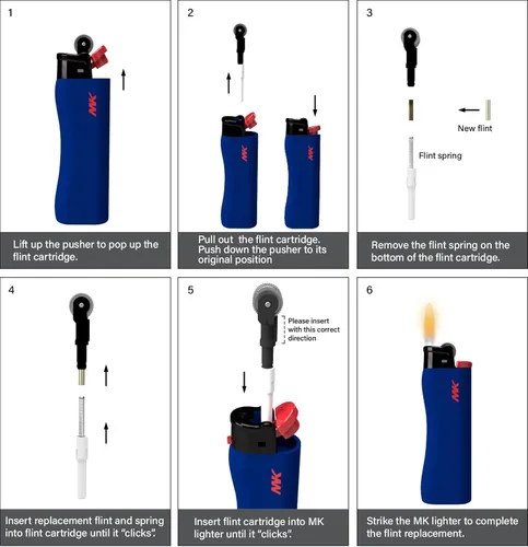 Miniatura 3 de MK Encendedor 9G Flint Strike recargable, ideal para usar como vela, encendedores de barbacoa, encendedores de butano, encendedores de bolsillo