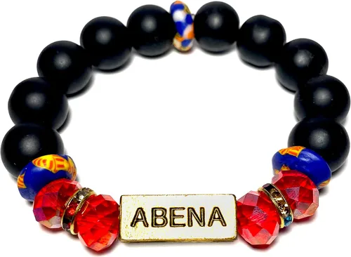 Miniatura 18 de Pulseras africanas tradicionales con nombre nacido en el día para mujeres de Ghana, materiales naturales, ajuste cómodo y holgado