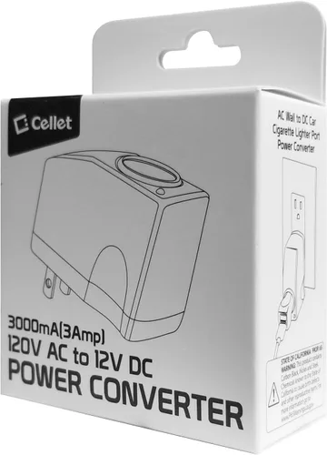 Miniatura 9 de Cellet Adaptador de CA a CC, convertidor de corriente de 120 V/110 V a 12 V CA/CC, enchufe para encendedor de cigarrillos de automóvil