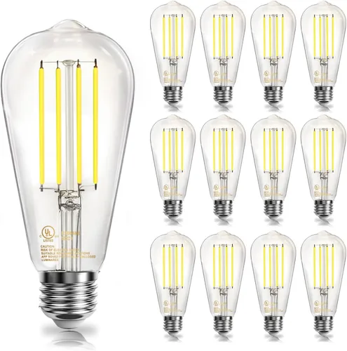 Miniatura 10 de DAYBETTER Paquete de 6 bombillas LED Edison vintage, bombilla LED regulable E26, equivalente a 60 vatios, bombillas de luz LED de filamento antiguo