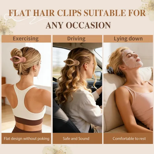 Miniatura 6 de Sisiaipu 10 pinzas planas para el cabello para mujer, pinzas de concordia francesa para cabello grueso y fino, pasadores con pico de pato