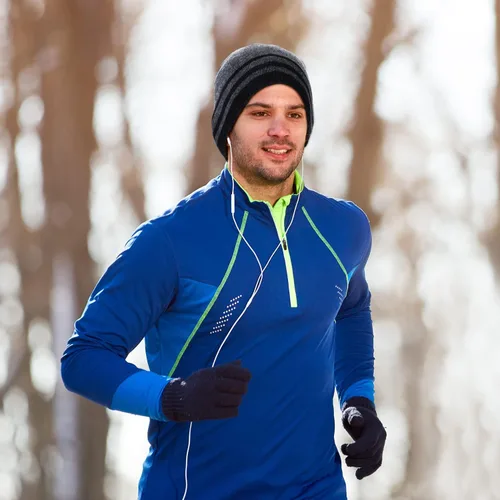 Miniatura 5 de Gorro de invierno para hombre, bufanda de punto cálida y guantes de pantalla táctil, 3 piezas