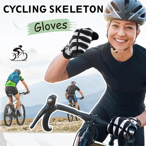 Miniatura 5 de TRIWONDER Guantes de esqueleto, guantes de ciclismo, guantes de calavera para hombres, mujeres, niños, para bicicleta, motocicletas, deportes