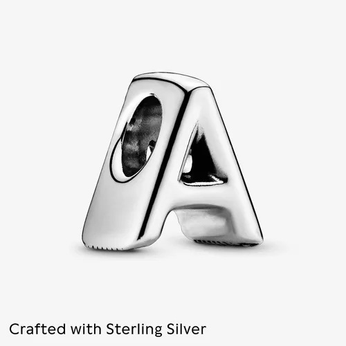 Miniatura 3 de Pandora Jewelry Letter Alphabet Charm - Beautiful Charm Letter for Pandora Charm Bracelets - Silver