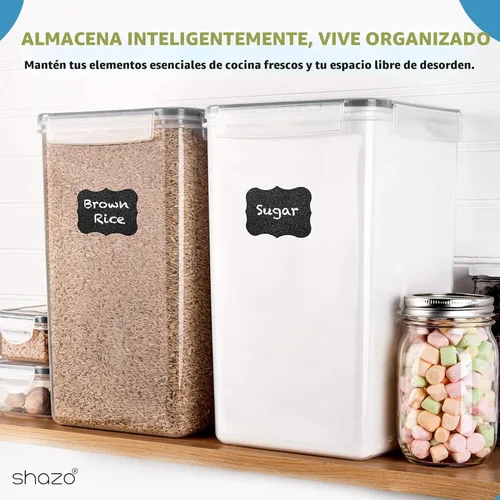 Miniatura 8 de Shazo 2 PC (2.5 gal 321 Oz) Recipientes extra grandes de almacenamiento de alimentos a granel con tapas herméticas para harina, azúcar, arroz