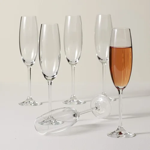 Miniatura 4 de Lenox Copas de Champán, Juego de 6 Copas de Champán de 8 Oz, Clásicos de la Toscana, 3.8 x 25.4 cm, Vidrio Europeo Transparente, Copas con Pie