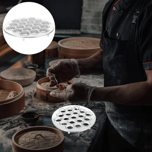 Miniatura 9 de CALLARON Molde de aluminio para bolas de masa hervida de 19 agujeros, prensa rusa para albóndigas de masa hervida para albóndigas grandes de 9.05 x