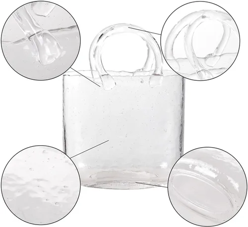 Miniatura 3 de Purse Vase for Flowers, Multifunctional Flower Vase Shopping Bag Vase Glass Pocketbook Vase, for Floral Arrangement Centerpiece Home