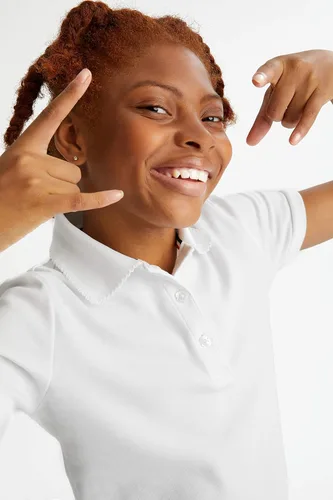 Miniatura 6 de French Toast - Camisa de uniforme escolar de manga corta con cuello picot para niña (estándar y plus)