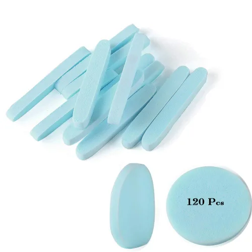 Esponja facial comprimida, 120 unidades PVA profesional eliminación de maquillaje profesional esponjas de lavado facial esponjas de spa limpieza Azul
