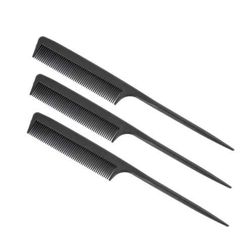 Miniatura 12 de Peines de metal para el cabello, 3 unidades, peine de púas afro, peine de dientes anchos, peine para peluquería, herramienta de peinado