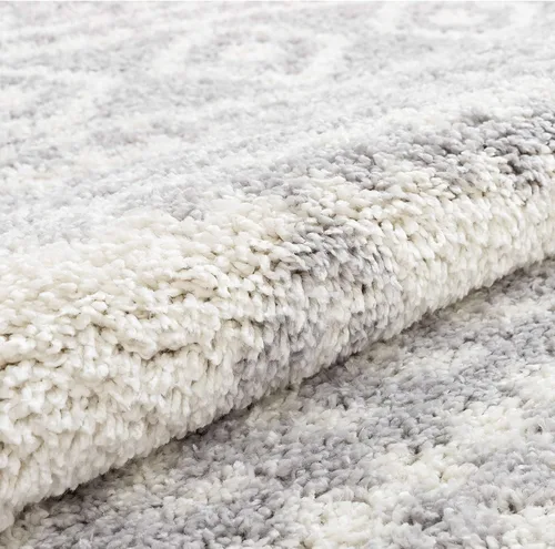 Miniatura 4 de Well Woven Madison Shag Cossima - Alfombra tribal marroquí gris de 5 pies 3 pulgadas x 7 pies 3 pulgadas, crema, 5 pies 3 pulgadas x 7 pies 3