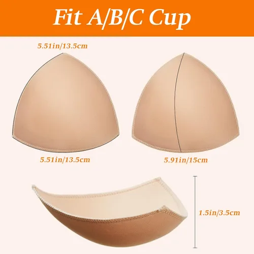 Miniatura 2 de Geyoga 12 pares de inserciones de brasier deportivo triangular, almohadillas de inserción de brasier extraíble