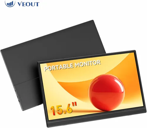 Miniatura 2 de Veout Monitor portátil de 15.6 pulgadas, 1080P USB-C HDMI Monitor de viaje ultradelgado con soporte, cuidado de los ojos, segunda pantalla externa