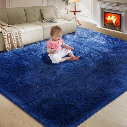 Miniatura 28 de Alfombra ultra suave para sala de estar, alfombra mullida de área 4X6 para dormitorio, alfombras modernas de pelo largo, alfombra suave
