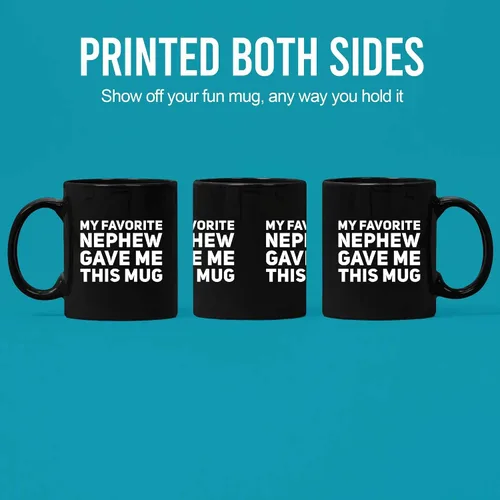 Miniatura 3 de Taza de café de cerámica con texto en inglés «My Favorite Nephew Gave Me This Gift To Uncle Auntie», para el Día de la Madre, Día del Padre