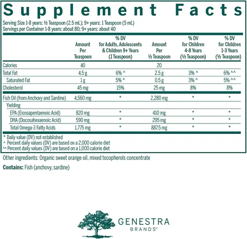 Miniatura 2 de Genestra Brands Super EFA Liquid Apoya la salud cardiovascular y el desarrollo del cerebro, los ojos y los nervios en los niños* 6.8 onzas