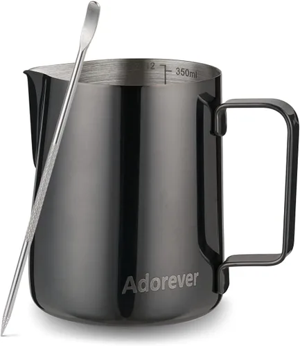 Miniatura 9 de Jarra espumadora de leche, 600ml/20oz, jarra de vapor de acero inoxidable para café con leche, capuchino, latte, arte, barista, jarra de vapor con D