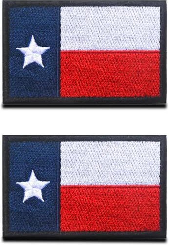 Miniatura 8 de Paquete de 2 piezas tácticas de bandera de estrella solitaria del estado de Texas estadounidense con gancho y bucle bordado en la parte trasera
