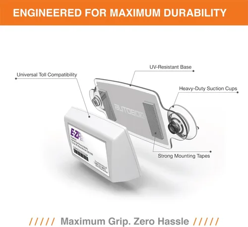 Miniatura 2 de AUTOBOXCLUB Soporte EZ Pass para la mayoría de los estados de Estados Unidos/soporte para parabrisas de peaje fácil de instalar y quitar, con 4